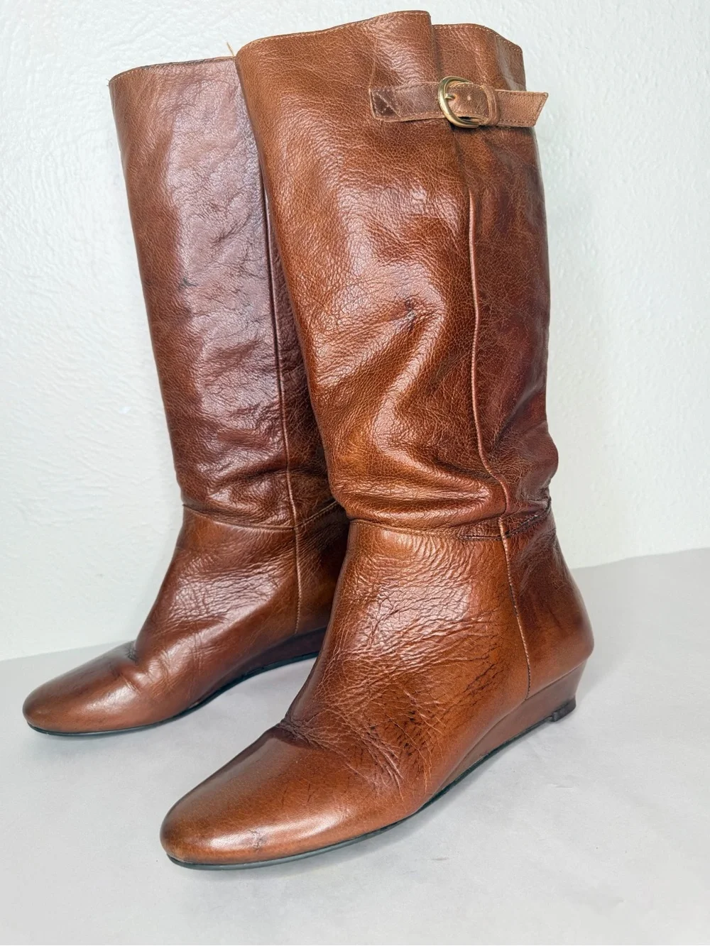 Steve Madden Intyce brown tall wedge boot